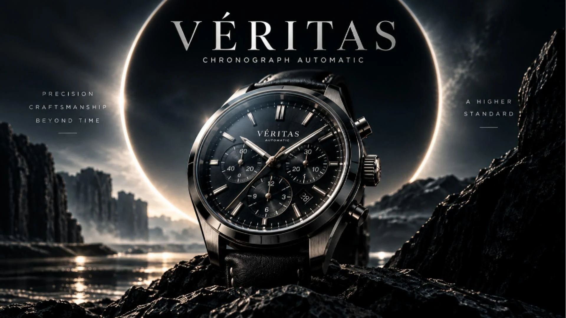 VÉRITAS luxury watch concept advertisement cover